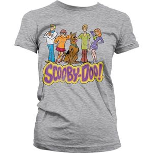 Team Scooby Doo Distressed Girly Tee Damen T-Shirt Heather-Grey-S