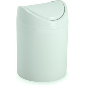 Plasticforte Mini prullenbakje - mintgroen - kunststof - met klepdeksel - keuken aanrecht/tafel model - 1,4 Liter - 12 x 17 cm