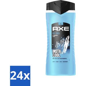 24 x Axe XL - 3-in-1 Douchegel - Ice Chill - Icy Menthol - Insta Cool - 400 ml - Douchegel - Axe - Ice Chill - Bevroren Munt - Citroen