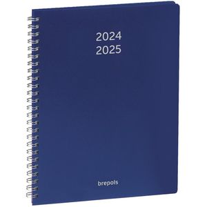 Brepols agenda 2024-2025 - PREVISION - POLYPROP - Weekoverzicht - Blauw - Wire-O - 17.1 x 22 cm