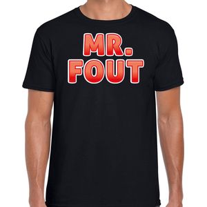 Bellatio Decorations Foute party t-shirt voor heren - Mr. Fout - zwart/rood - carnaval S