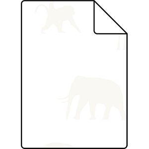 Proefstaal Origin Wallcoverings behang dieren mat wit en glanzend zilver - 26,5 x 21 cm - 347688-S