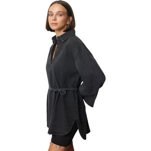 Trendyol Donkerblauw Oversized Spijkerblouse Twoaw25Go00082