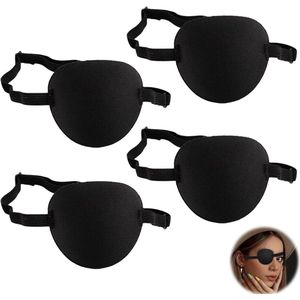 Allecto Plus - Set van 4 Ooglapjes voor Kinderen en Volwassenen - Medisch Ooglapje - Verstelbaar Ooglapje voor Luie Ogen - Amblyopie en Cosplay - Links of Rechts Ooglapje - Comfortabel en Duurzaam - Geschikt voor Kinderen en Volwassenen.