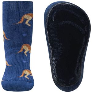 Ewers Antislipsok - Blauw - Bruine Kangaroos & Stippen - Elastisch - Siliconenzool-19/20