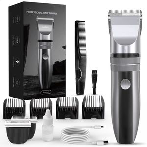 J&R Tondeuse - Draadloze tondeuse - Elektrische tondeuse - Haar trimmer - 5 standen -Zwart/Zilver