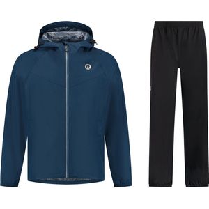 Rogelli Commuter Core Fiets Regenpak Dames en Heren - Waterdicht - Regenjas en Regenbroek - Blauw Zwart - Maat L