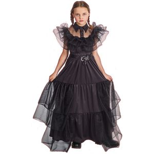Baljurk wednesday voor kinderen maat 140 - halloween jurk meisjes