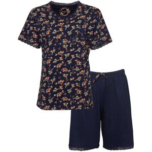 Tenderness Dames Shortama - Pyjama Set - Donker Blauw - Maat S