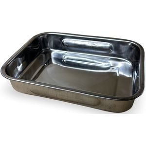 Braadslede | Vleescontainer | Vleesbak | Roestvrij staal inox | 30x20x6 cm
