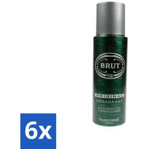 6 x Brut Deospray Original Brut 200 ml - Mannen Deodorant - Deodorant Spray - Langdurige Geur - Brut Original - Deodorant 24 Uur