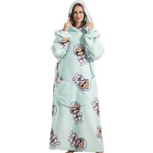 Nivard Hoodie Deken Met Mouwen - Onesie - Fleece Blanket - Dames - Heren - Kinderen - Plaid - Knuffeldeken - Extra Zacht & Warm - Ruimte Luiaard