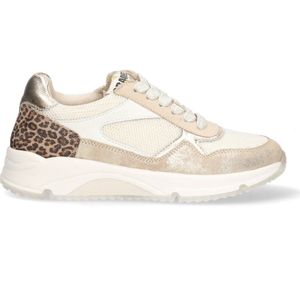 Braqeez 425266-903 Meisjes Lage Sneakers - Goud/Print - Leer - Veters