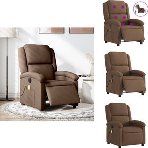 vidaXL Elektrisch Verstelbare Massagestoel - Elektrisch Verstelbare Massagestoelen - Elektrische Massagestoel - Massagestoel - Massagestoel elektrisch verstelbaar stof bruin
