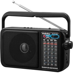 Draagbare AM FM Kortegolfradio met Oortelefoonaansluiting en Grote Wijzerplaat, Geschikt voor Thuis en Buiten