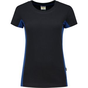 Tricorp 102003 T-Shirt Bicolor Dames - Marineblauw Koningsblauw