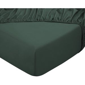 PHLOX Hoeslaken - katoen-satijn - Topkwaliteit 300 TC - 140x200 - donker groen