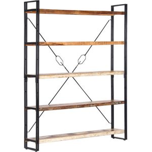 vidaXL Boekenkast - 5 schappen - 140x30x180 cm - Hout Boekenkast - Industrieel Design - Vintage Boekenkast - Houten Boekenkast - Recycelde Materialen