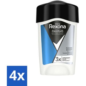 Rexona Men - Deodorant Stick - Maximum Protection Clean Scent - Anti-transpirant - 45 ml - Voordeelverpakking - 4 stuks