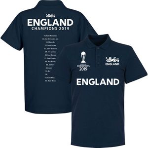 Engeland Cricket World Cup Winners Squad Polo Shirt - Navy - XXL