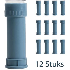 Bellenblazers Silver Blue / Blauw - Voordeelpack van 12 stuks - Bellenblaas uitdeelcadeautje voor traktatie, kinderen of doopsuiker