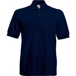 Polo Heren, 65% polyester / 35% katoen, kleur Navy blauw, maat L