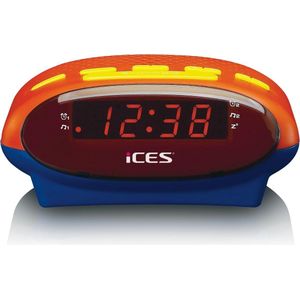Klokradio voor Kinderen met FM Tuner, Sluimerfunctie en Led-display - Blauw/Oranje