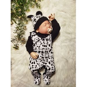 Nini - Outfit Daan - 3-delig setje - Boxpakje, Rompertje, Omslagrompertje, Overslagrompertje, Mutsje - Maat 62 - 2 t/m 4 maanden