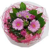 Boeket Sisal Medium Roze ↨ 30cm - bloemen - boeket - boeketje - bloem - droogbloemen - bloempot - cadeautje