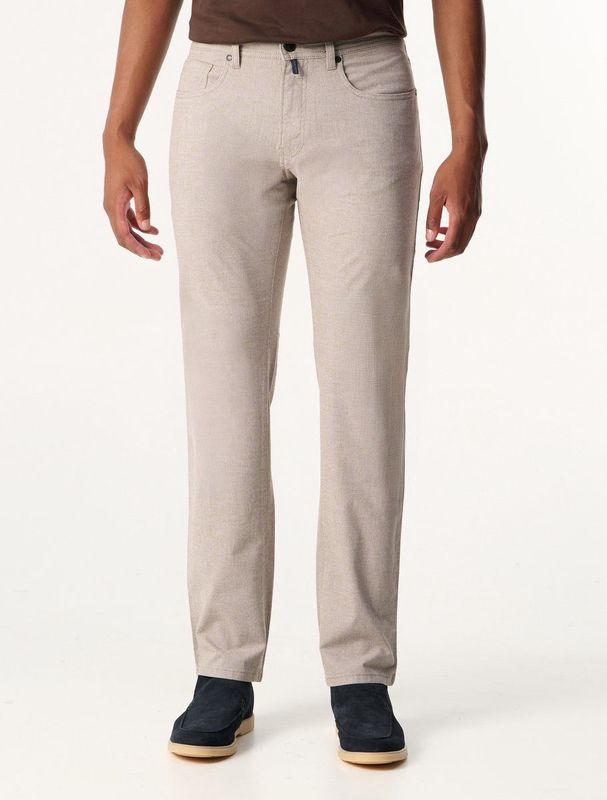 Pierre Cardin Broek Lyon Tapered Print Greige - Maat W 31 - L 32 - Heren - Five-pocket broek