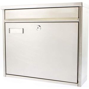 Ouse Wandmontage Gegalvaniseerde Afsluitbare Weerbestendige Postdoos - Roestvrij staal - 36x32x12cm