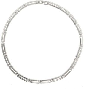 Behave Ketting - zilver kleur - dames - korte ketting - schakels - metaal - minimalistisch - klassiek design - 45 cm