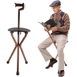 Wandelstok Met Zitje - Zitstok - Wandel Zitstok - Wandelstok Met Zitje Opvouwbaar - Wandelstok Voor Senioren