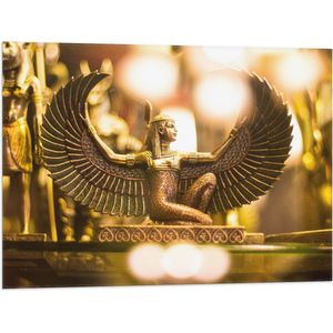 Vlag - Gouden Egyptisch Isis Beeldje - 80x60 cm Foto op Polyester Vlag