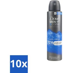 10 x Dove Men+Care Deodorant Spray - Cool Fresh - Advanced Care - 150 ml - Deodorant Spray - Anti-transpirant - Zweetvermindering - Huidbescherming - Frisheid