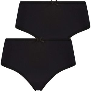 RJ Bodywear Pure Color dames extra comfort string (2-pack) - zwart - Maat: XL