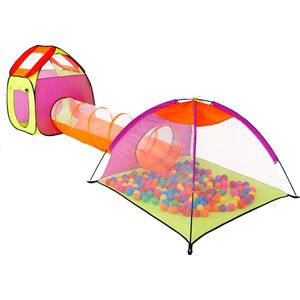 Springos Tent - Inclusief Tunnel - Pop-up Tent - Speelgoed - Speeltent