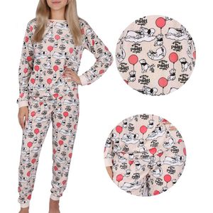 DISNEY Winnie the Pooh Tweedelige damespyjama, beige, met lange broek