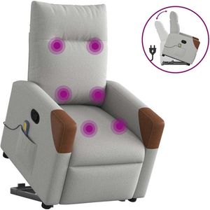 vidaXL Sta-op-massagestoel - Verstelbaar - Stof - Grijs