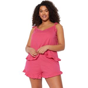 Trendyol Zwarte Hanger Gebreide Pyjama Met Ruches En Gedetailleerde Details Tbbss22Pt0564