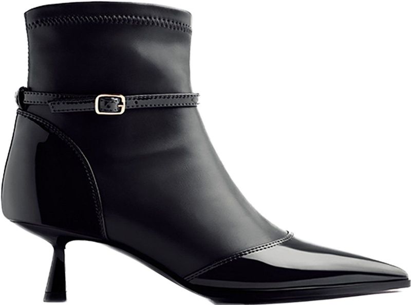 Gioseppo - Caspian - Enkellaarsjes - Met Lage Kittenhak - Zwart