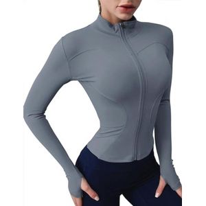 Dames Langarm Sportshirt - Fitness Training Yoga Crop Tops met Duimopen voor Hardlopen