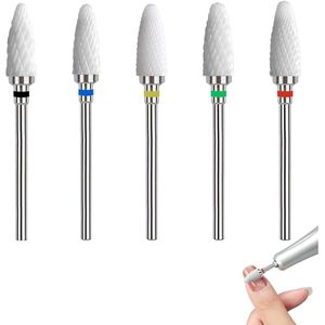 Professionele Keramische Diamantnagelbits Set voor Manicure en Pedicure - 5 Stuks
