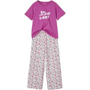 Vertbaudet - Meisjesset - T-shirt + Broek - Katoen - Wijde Pijpen