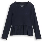 Tom Tailor Geribd shirt met lange mouwen en borduursel