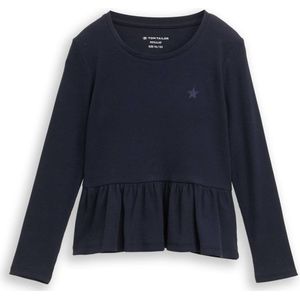 Tom Tailor Geribd shirt met lange mouwen en borduursel