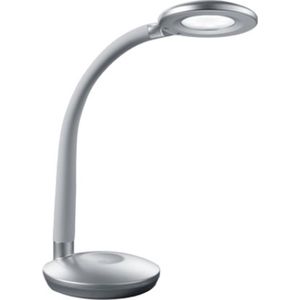 LED Bureaulamp - Tafelverlichting - Trion Kori - 3W - Warm Wit 3000K - Dimbaar - Rond - Mat Titaan - Kunststof