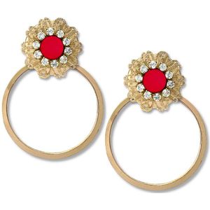 Zatthu Jewelry - N23SS575 - Kahi statement oorbellen rood