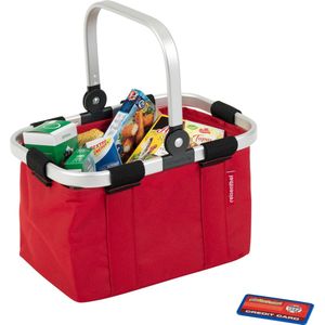 Klein Toys speelgoedwinkeltje speelgoed draagtas mini gevuld - incl. mini supermarkt producten - rood