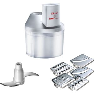 Bamix SliceSy Keukenmachine Voor Staafmixer - Grijs - Met 6 Accessoires